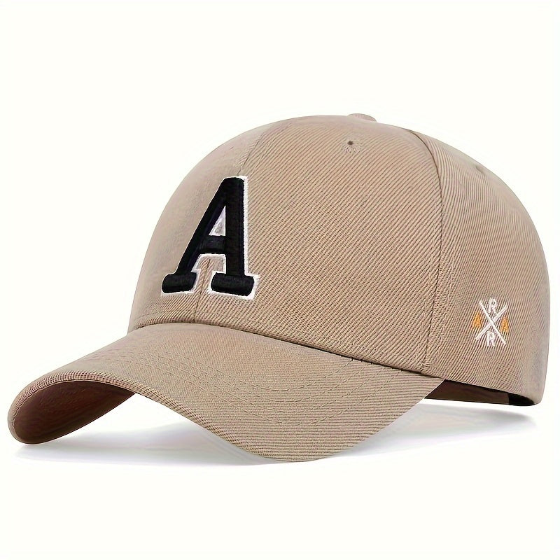 Men's Baseball Cap with A Letter Embroidery Lightweight Sun Protection Casual Outdoor Cap for Spring and Autumn Travel