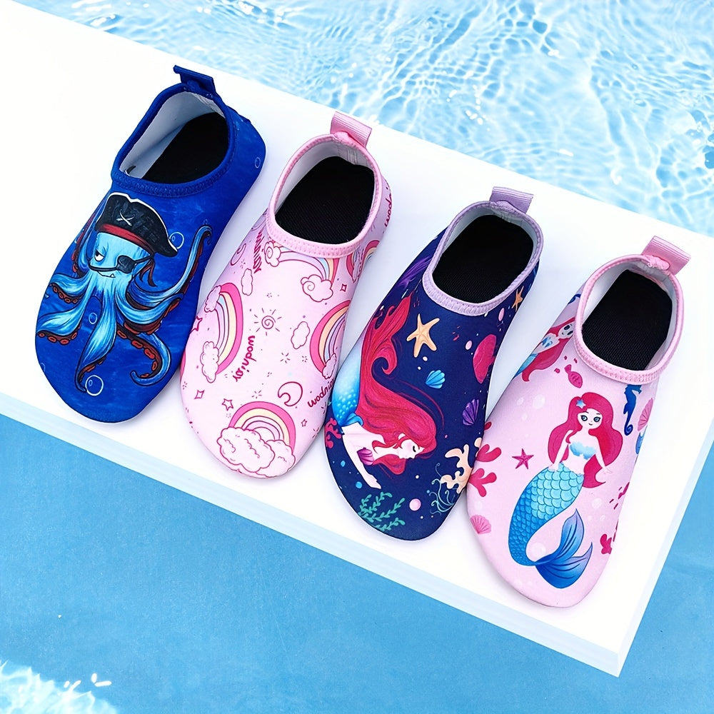 Детские водные тапочки легкие с мультяшным дизайном, легко надеваются для пляжа и водных развлечений