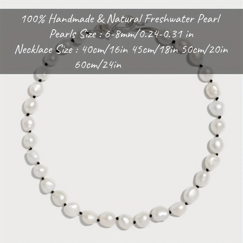 White Gemstone Necklace 6-8mm June Birthstone All-Season Gift Box