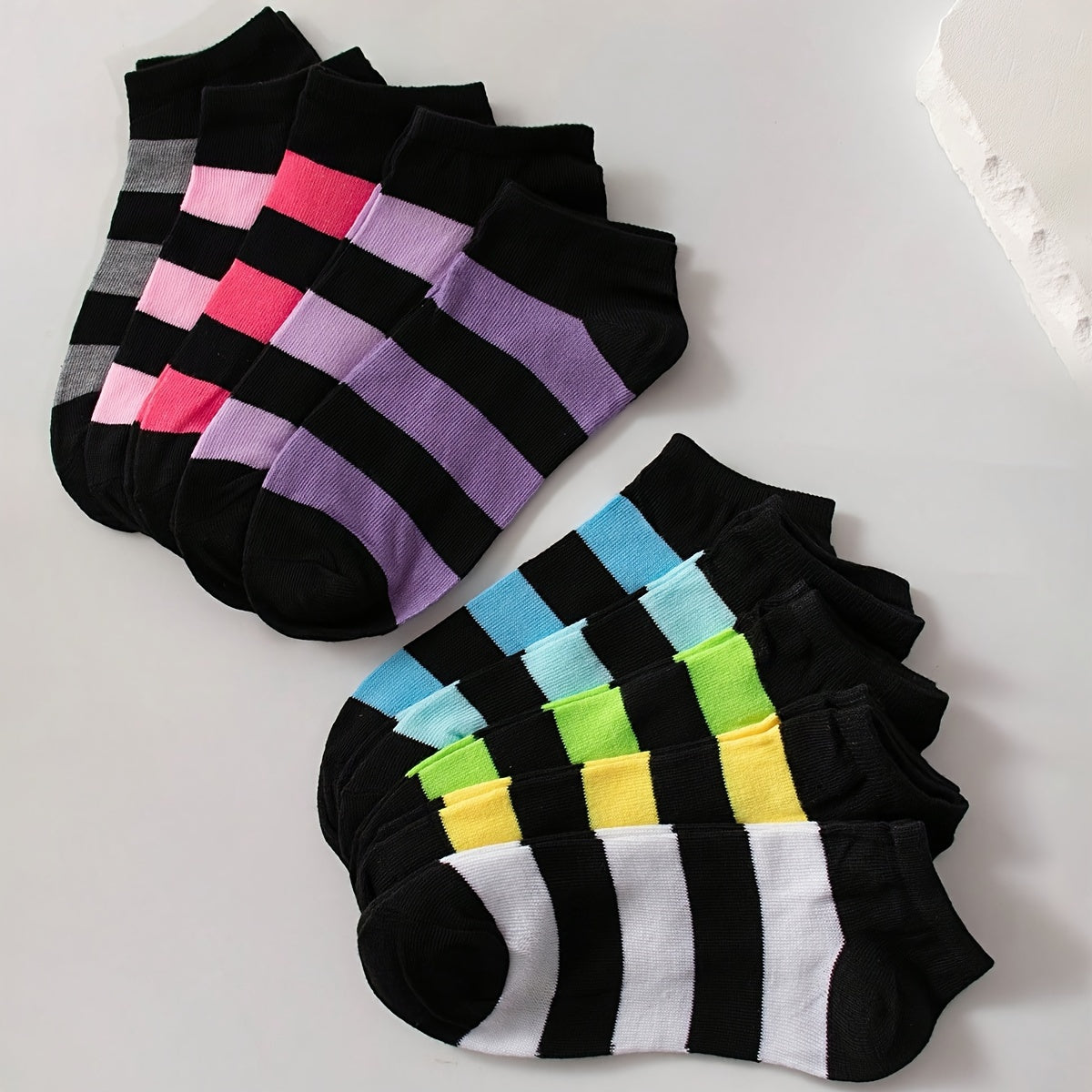 Women Heart Print Ankle Socks Pack of 20 Candy Colors for Valentine's Day