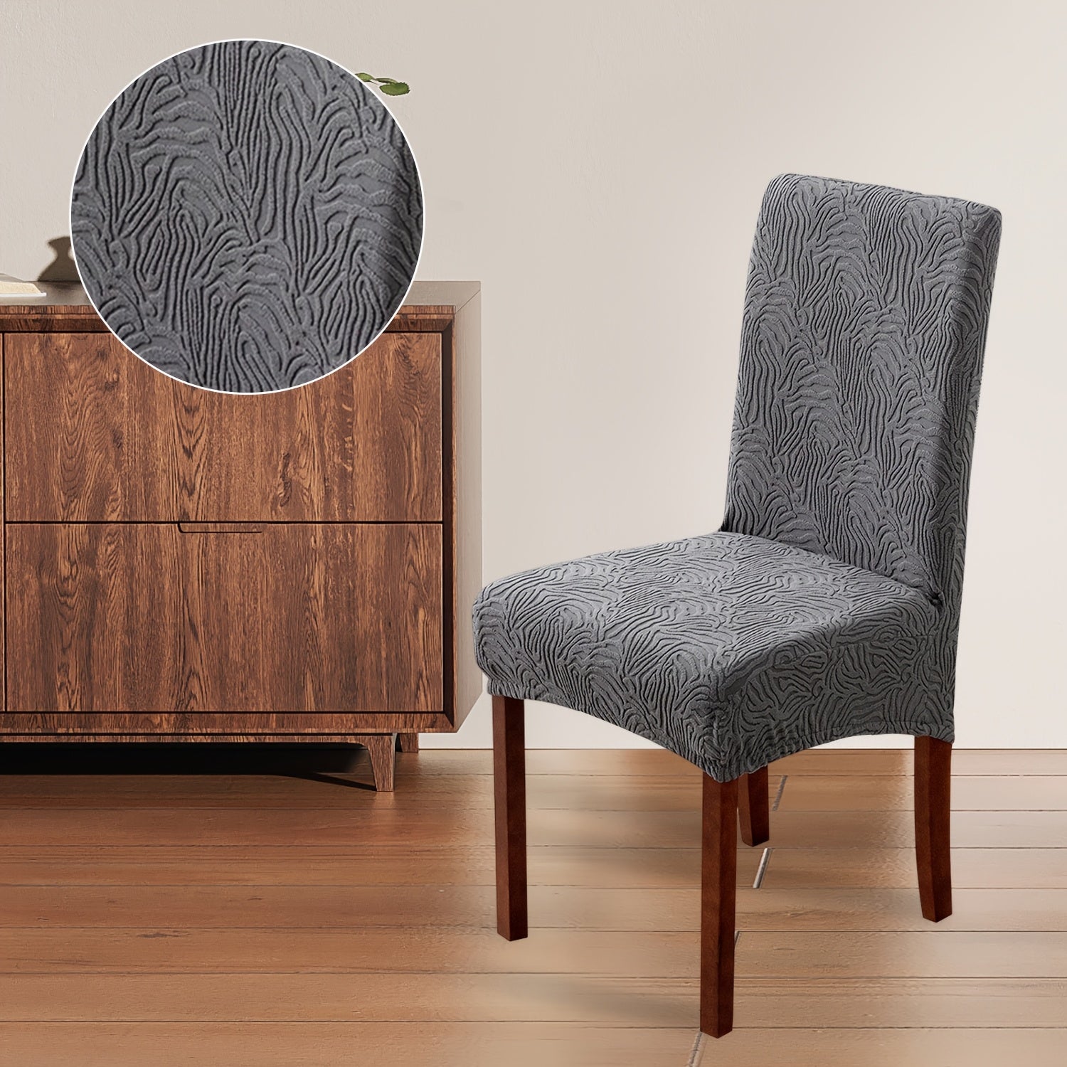 Leopard Print Mid-Back Chair Covers Set Stretchy All-Season Dining Slipcovers