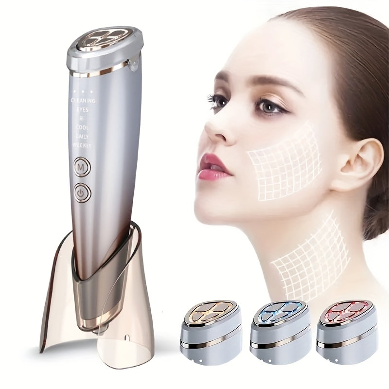 6-in-1 Hot Cold Facial Device and Massager Rechargeable Home Beauty Instrument