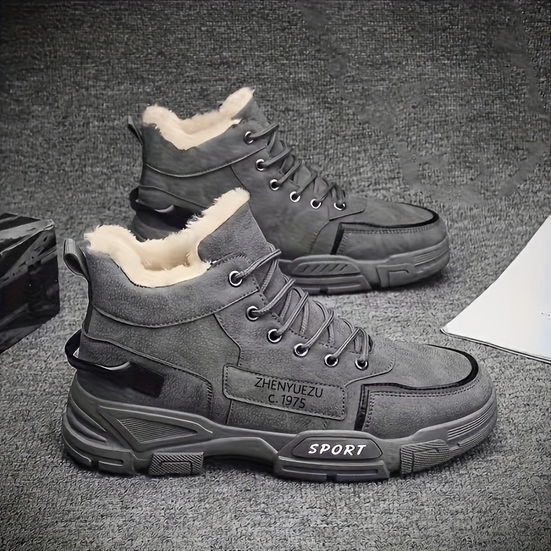 Men's Snow Boots Casual Sporty Lace-Up High Top for Outdoor Winter Hiking