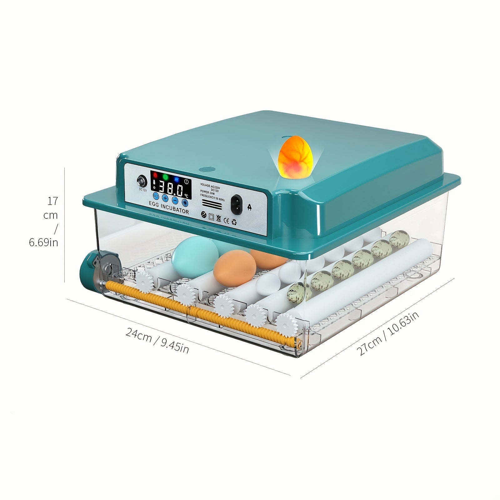 Avtomatik tuxum inkubatorlari 12-16 tuxumni saqlaydi, avtomatik aylantirish, suv to'ldirish, LED displey, ichki foydalanish uchun