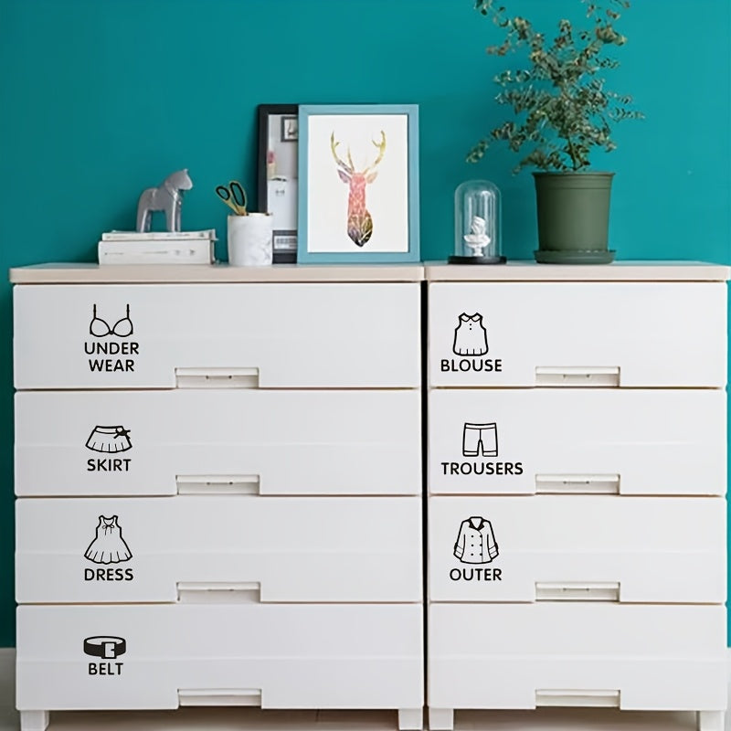 Self-Adhesive Resin Labels for Wardrobe Organization Removable Stickers for Clothing Storage