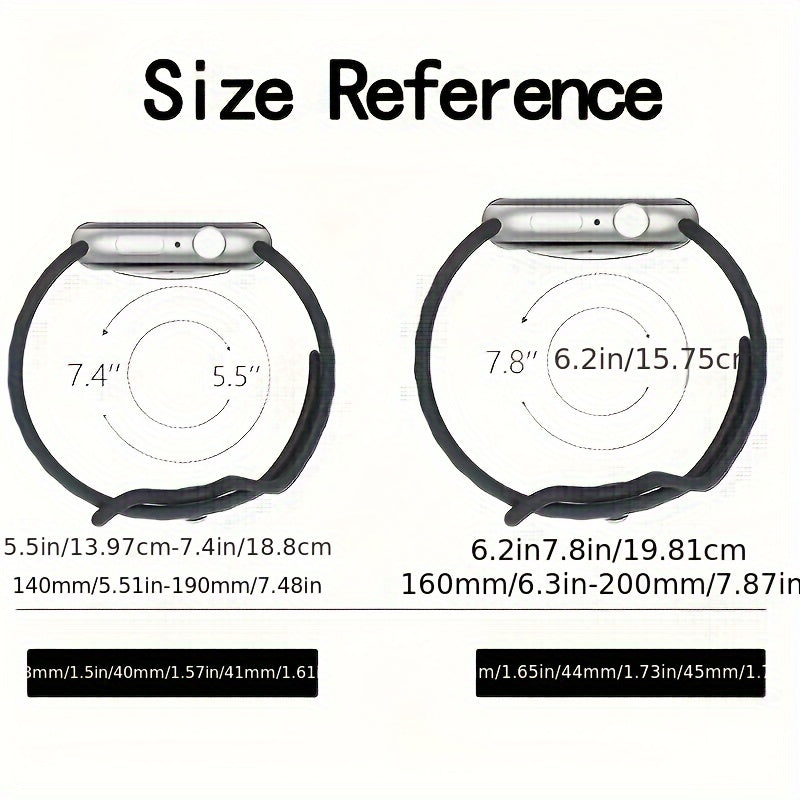 Silicone Waterproof Sport Band for Apple Watch 42mm 44mm 45mm 49mm Compatible with Series SE 1-9 Ultra