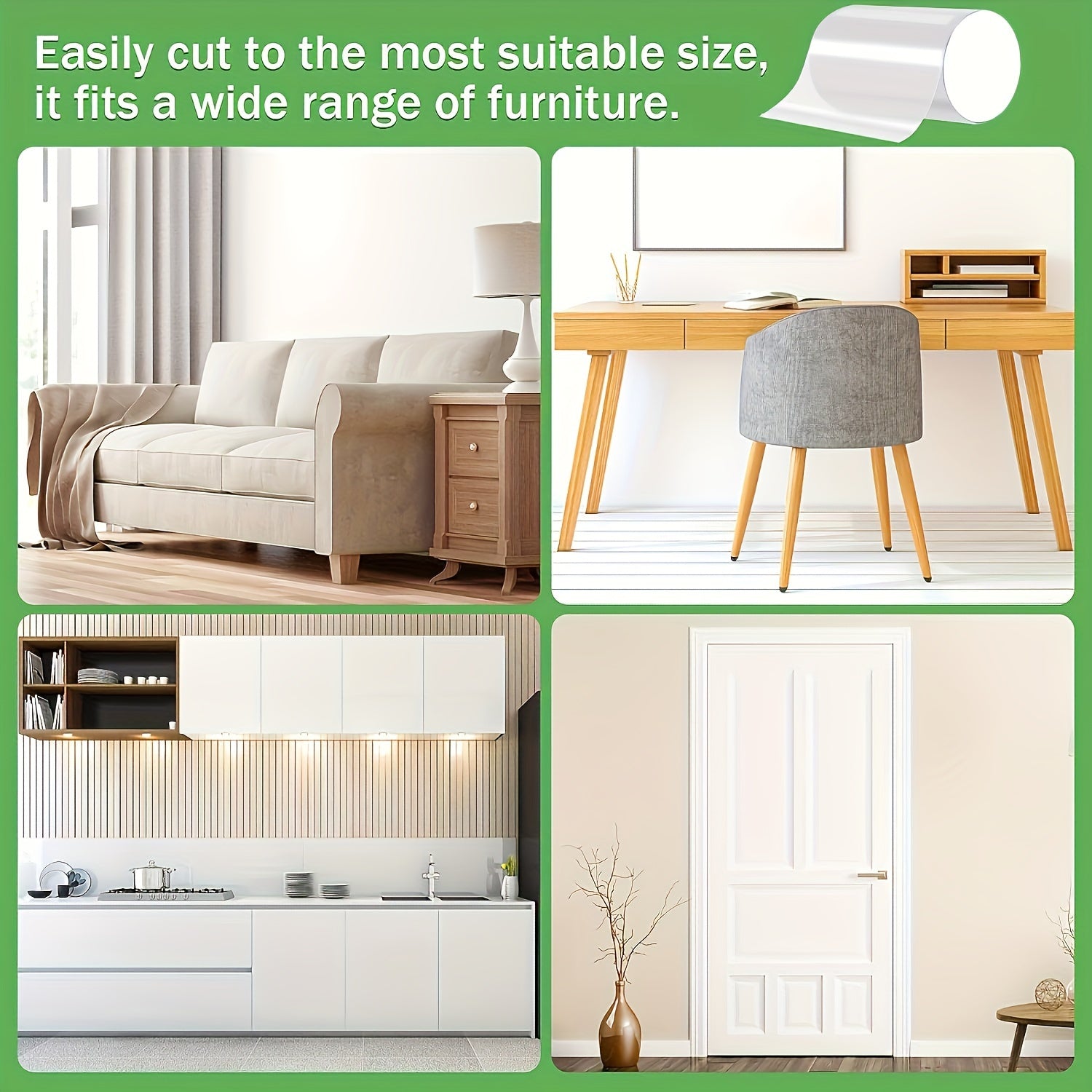 Прозрачная защитная пленка для мебели: лента для дрессировки кошек для дивана, кушетки, ковра, двери - в комплект входит 1 рулон ленты против царапин для кошек