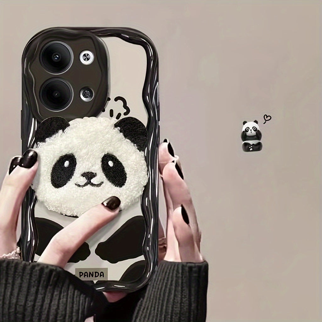 3D Plush Panda Phone Case for Redmi Note 13 Pro, 11, 12 Pro, 10, MI 11 Lite, Redmi 9C A