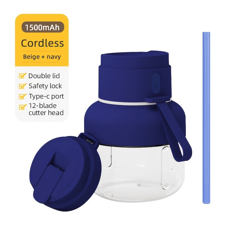 Portable Juice Blender with Large Capacity and One-Click Operation for Home and Outdoor Use