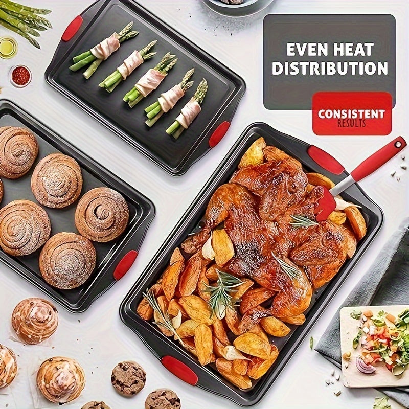 Carbon Steel Baking Sheet Set with Non-Stick Cookie Sheet and Grilling Trays