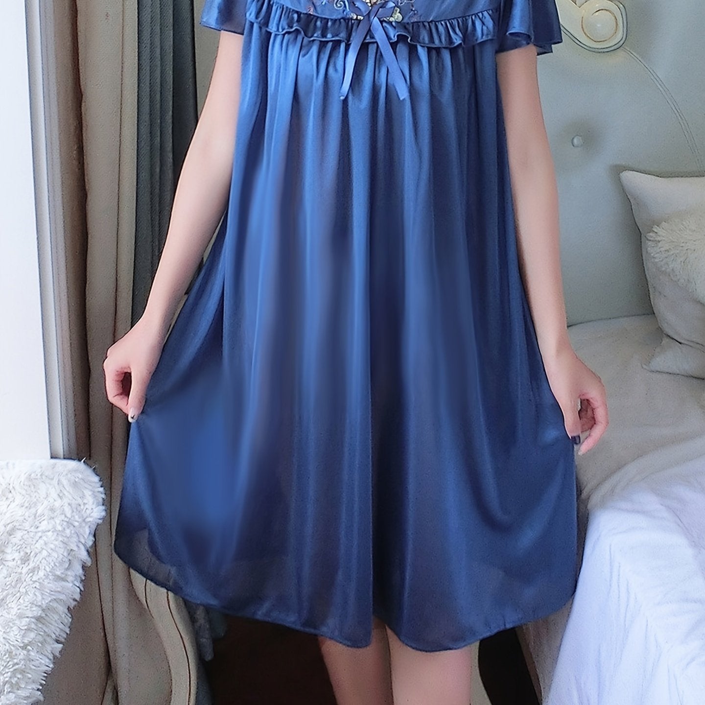 Women's Cotton Summer Short Sleeve Nightgown Plus Size Sleepwear