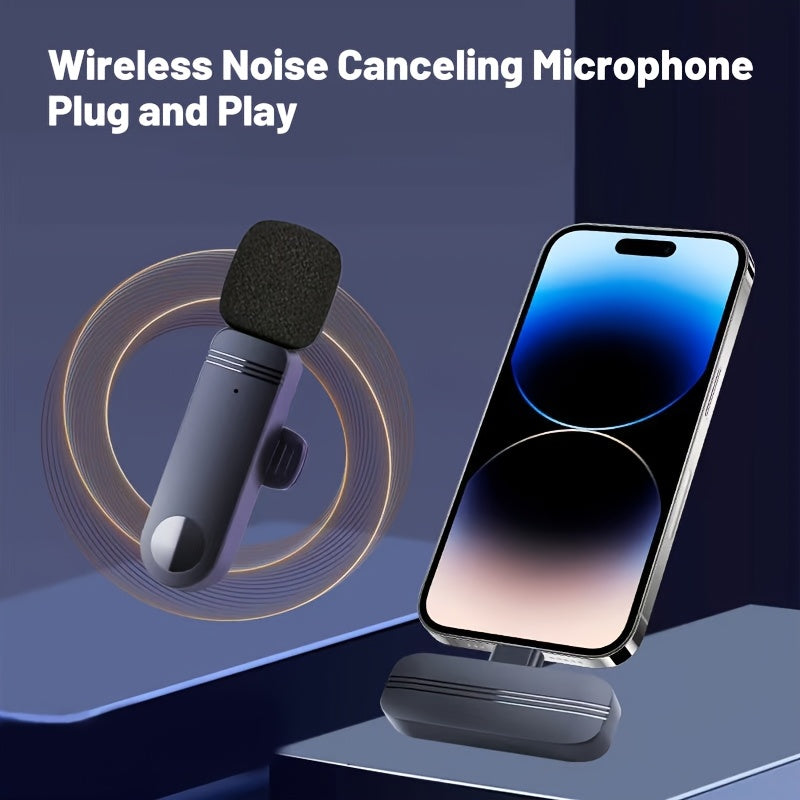 Type-C/USB/Android qurilmalari uchun simsiz lavalier mikrofon, omnidirectional qabul qiluvchi, shovqinni bekor qilish, avtomatik juftlashish, 65 fut masofa. Intervyular, podkastlar, video bloglar va uchun ideal.