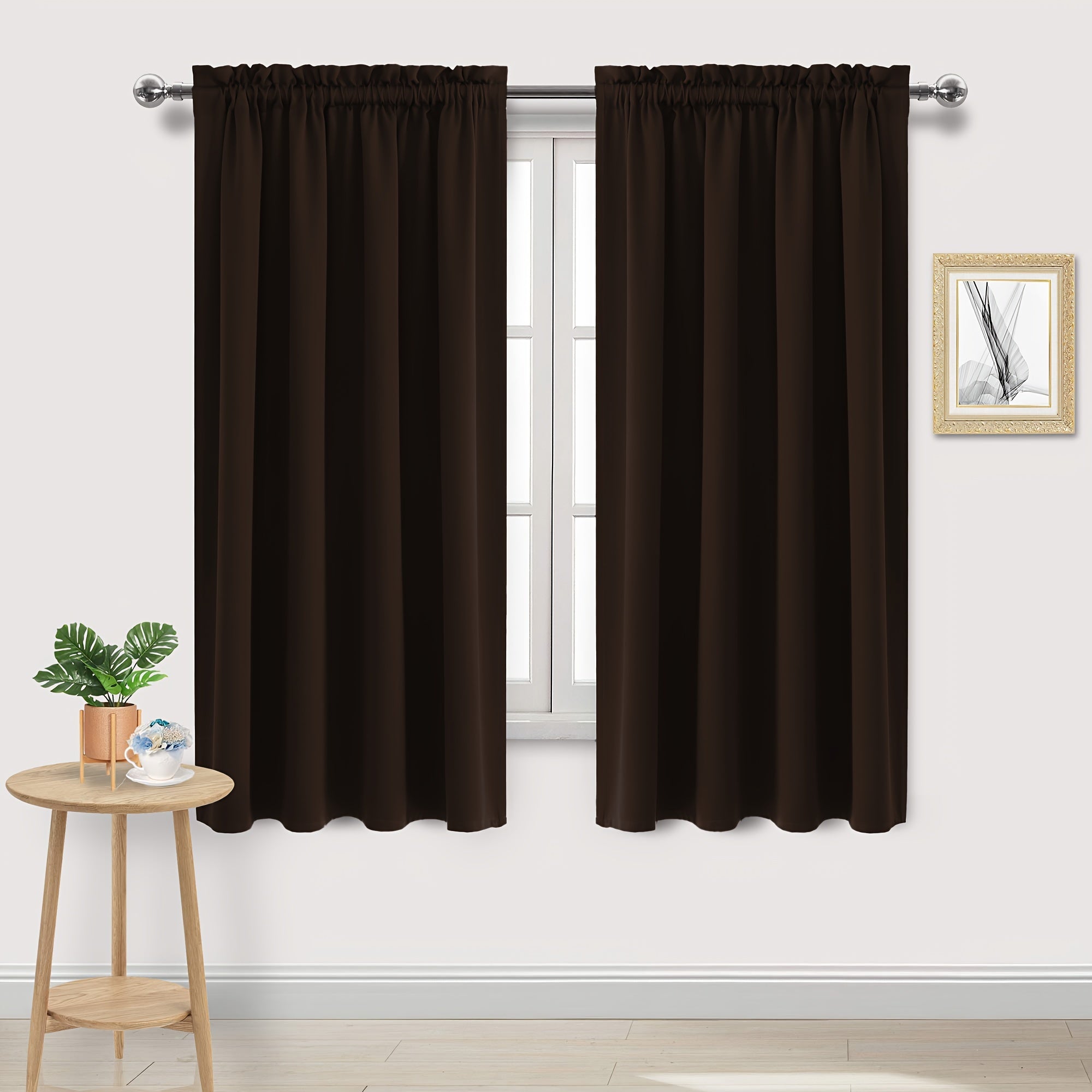 Blackout Curtains with Rod Pocket for Bedroom and Living Room Darkening UV Blocker