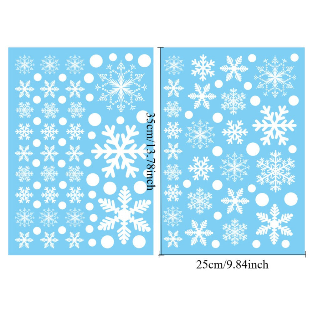 Set of 111 Christmas Snowflake Window Clings for Holiday Decorations and Party Supplies