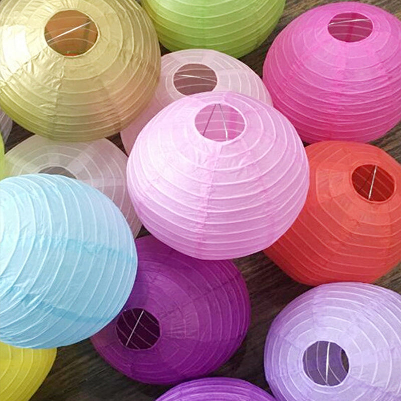 10 Festive 7.9 Inch Paper Lanterns in Assorted Colors for Holidays and Celebrations
