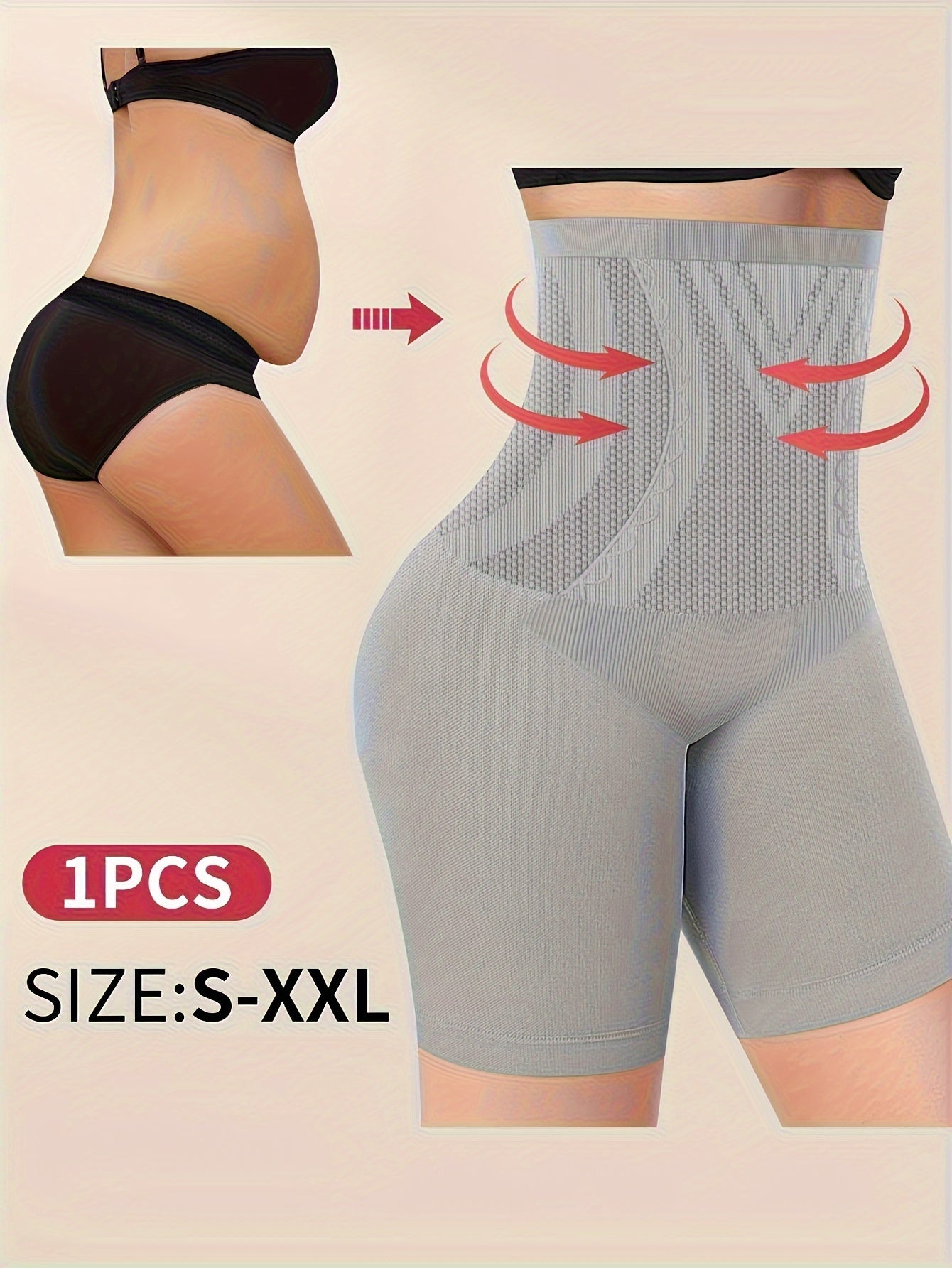 Women's Seamless Nylon High-Waist Shorts Tummy Control Butt Lifting Shapewear