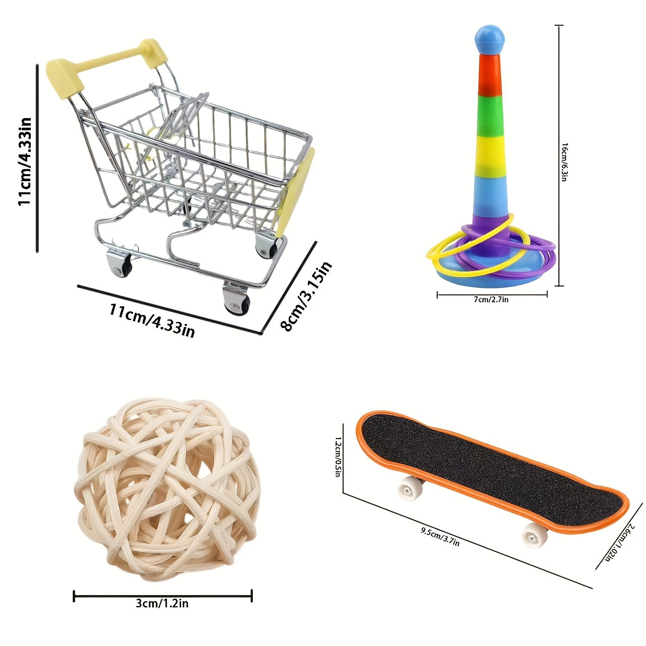 5-Piece Parrot Toy Set with Interactive Balls Chew Toys and Training Tools