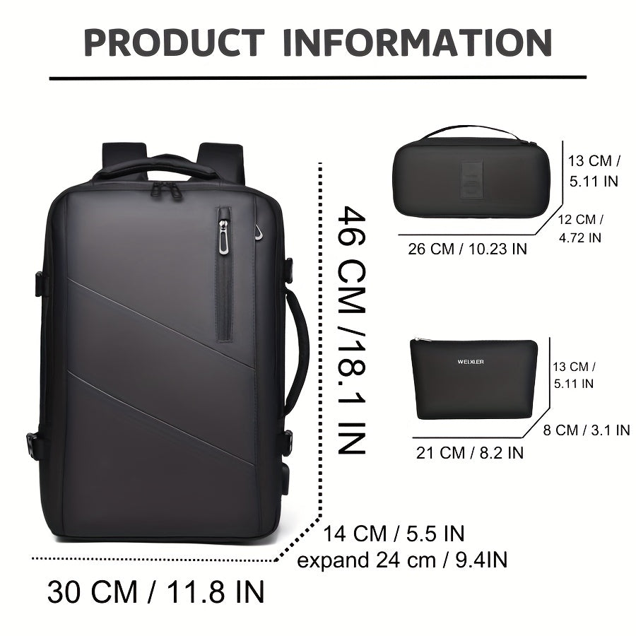 Multi-Functional Outdoor Travel Backpack with Laptop Compartment and Trolley Sleeve