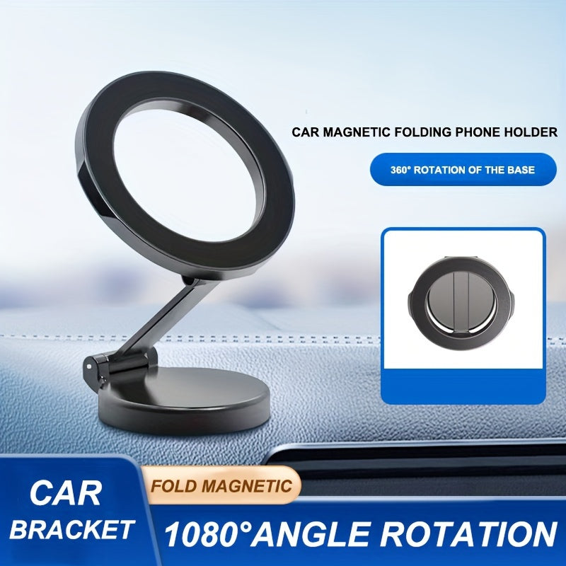 High-Strength Magnetic Car Phone Holder with 360-Degree Rotation and Foldable Design