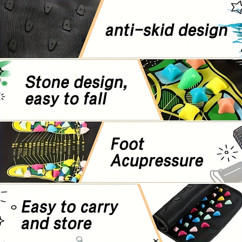 Reflexology Foot Massage Mat Anti-Skid Acupressure Cushion for Fatigue Relief