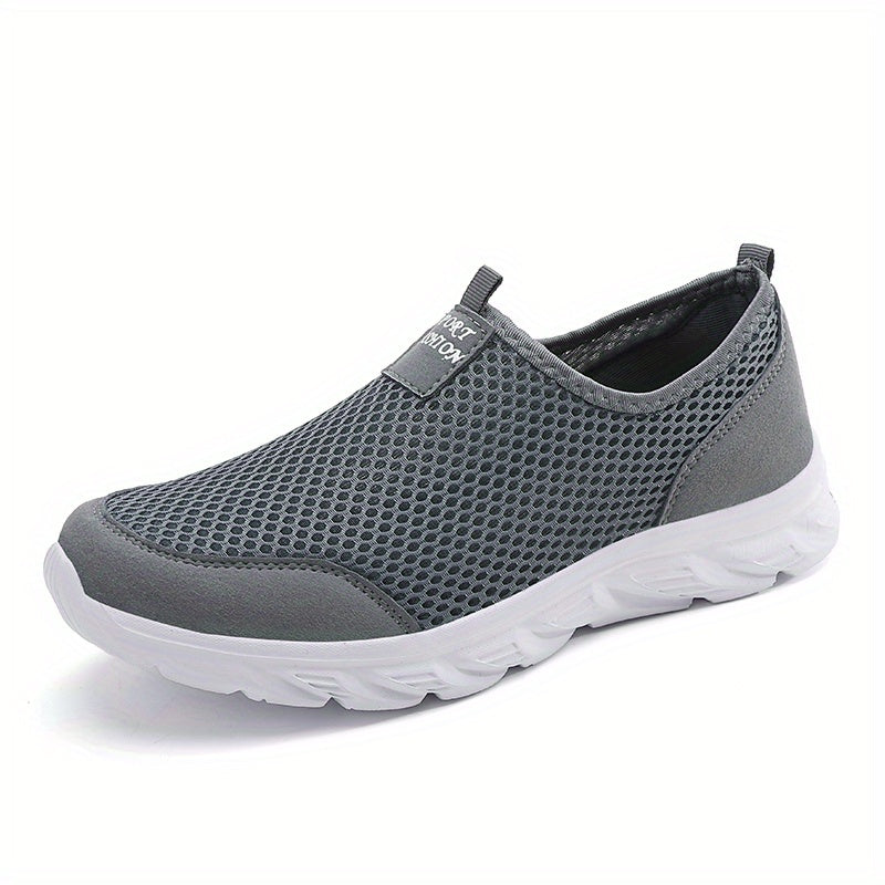 Zapatillas slip-on de malla para hombre, ligeras, transpirables, casuales y deportivas