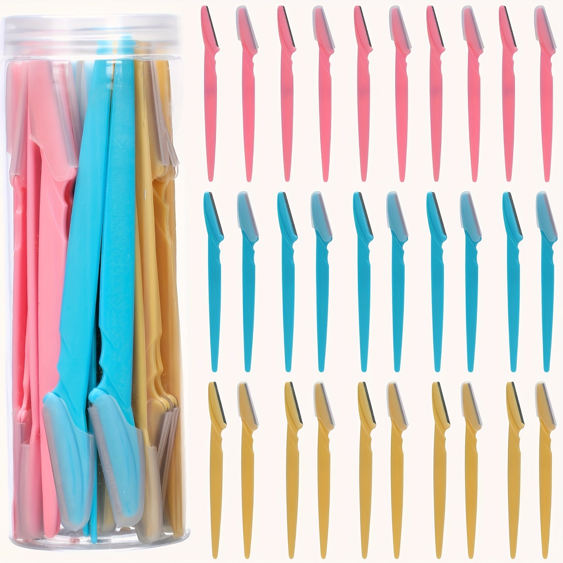 ko‘p rangli qoshlarni tozalash uchun set, xavfsizlik pichog‘i bilan soch olib tashlash trimmeri