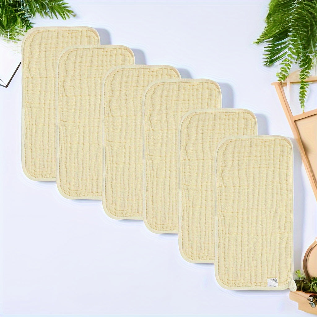 6 Pack Muslin Baby Burp Cloths Large Absorbent Cotton Bibs Gender Neutral