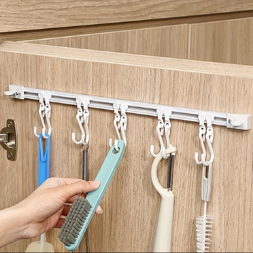 Juego de ganchos de cocina flexibles sin taladro con ganchos en S deslizantes para armarios y paredes
