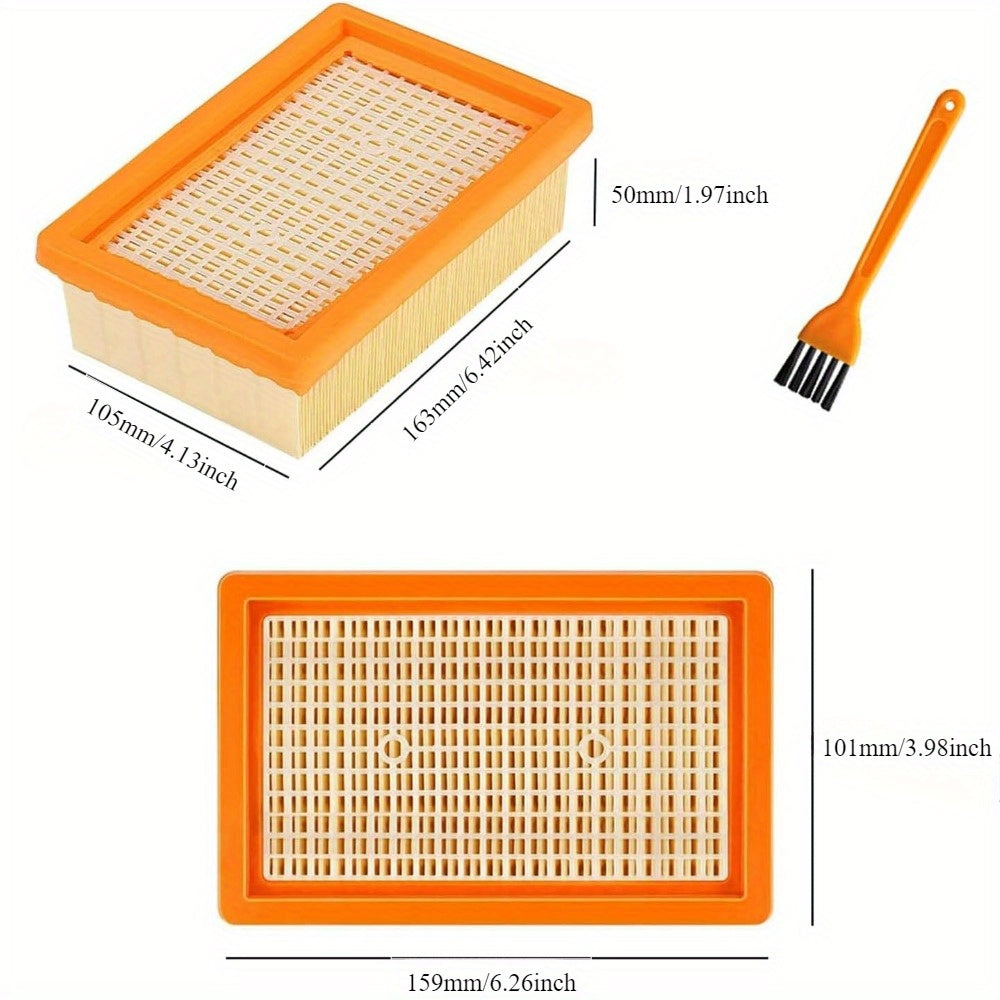 Vakum tozalash uchun 3 ta tekis filtrlash tarmog'i elementlari va kichik cho'tka bilan aksessuarlar