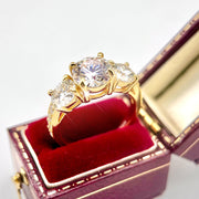 Sterling Silver Moissanite Engagement Ring 3.6 Carat Vintage Style Unisex