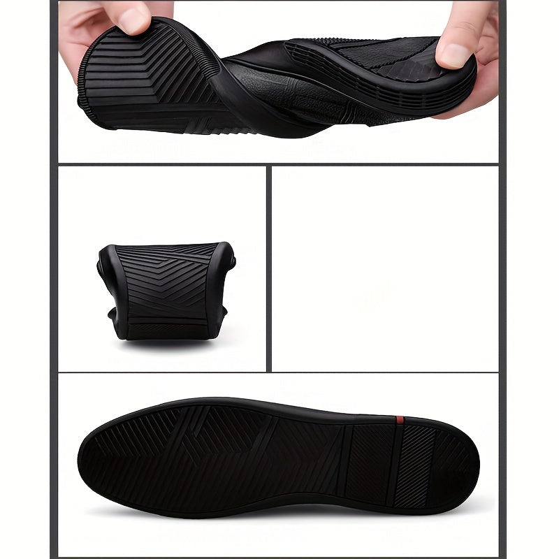 Erkaklar uchun qulay PU teridan yasalgan, sirpanmaydigan, kiyish oson poyabzal.