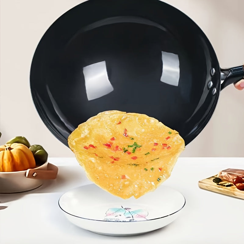 Cast Iron Skillet 10 Inch Black with Wooden Handle for Home Kitchen