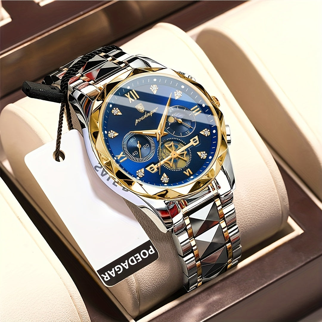 Luxury Waterproof Stainless Steel Chronograph Watch for Men and Women