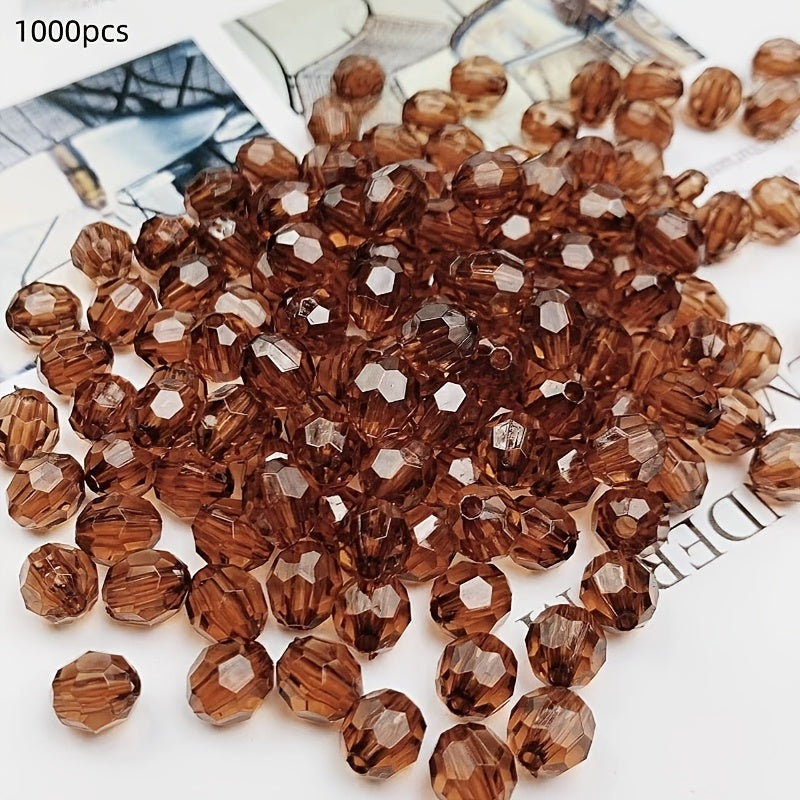 1000 piezas de cuentas de esquina de acrílico transparente de 6mm para bricolaje, joyería y decoración del hogar