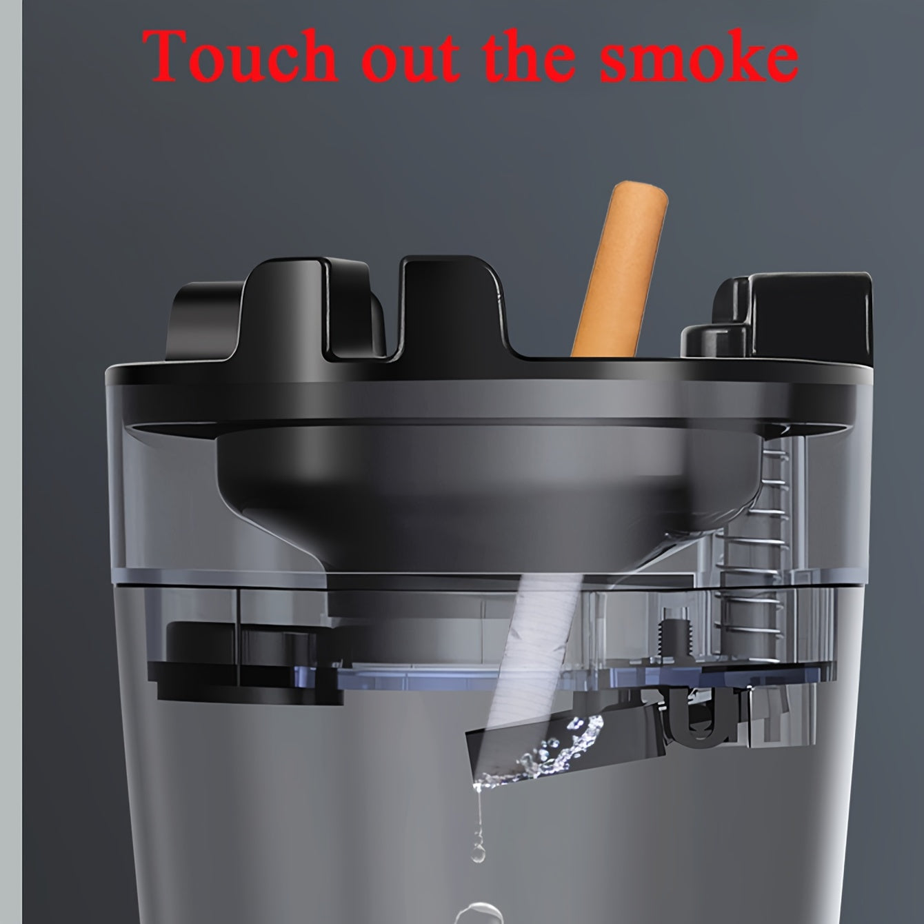Portable Cup-Shaped Ashtray with Water Tank for Home and Car Use