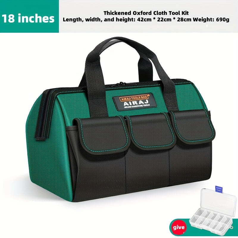 Waterproof Tool Bag with Reflective Strips for Electricians and Carpenters Durable Canvas Grey