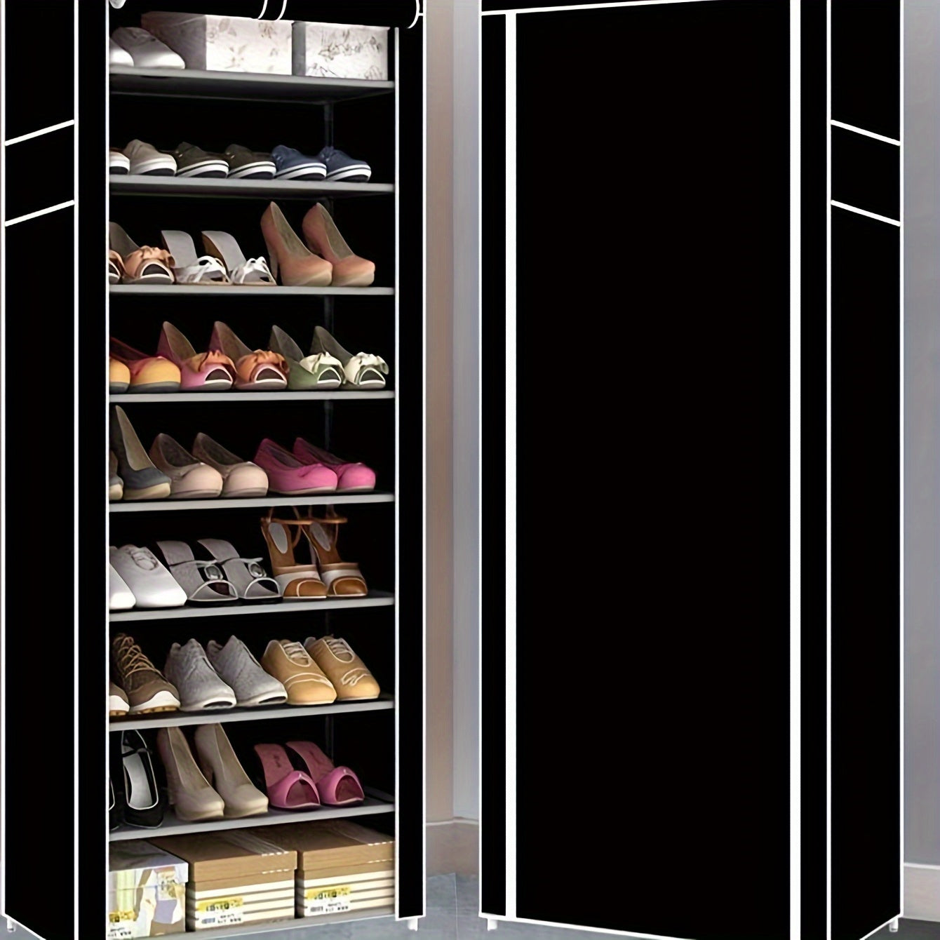 10-Tier Shoe Rack with Dustproof Design Large Capacity Easy Assembly for Bedroom Living Room