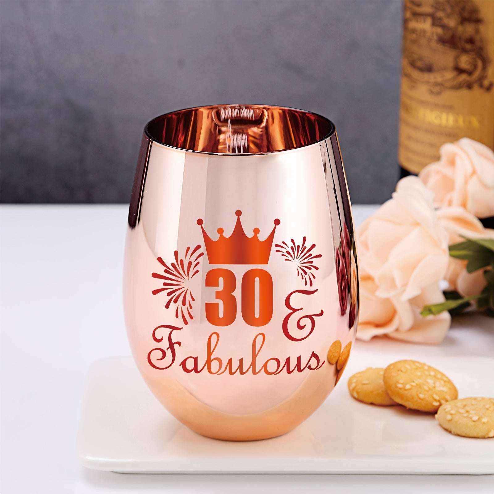 Glass Birthday Cup for Women 30th-70th Reusable Durable Drinkware