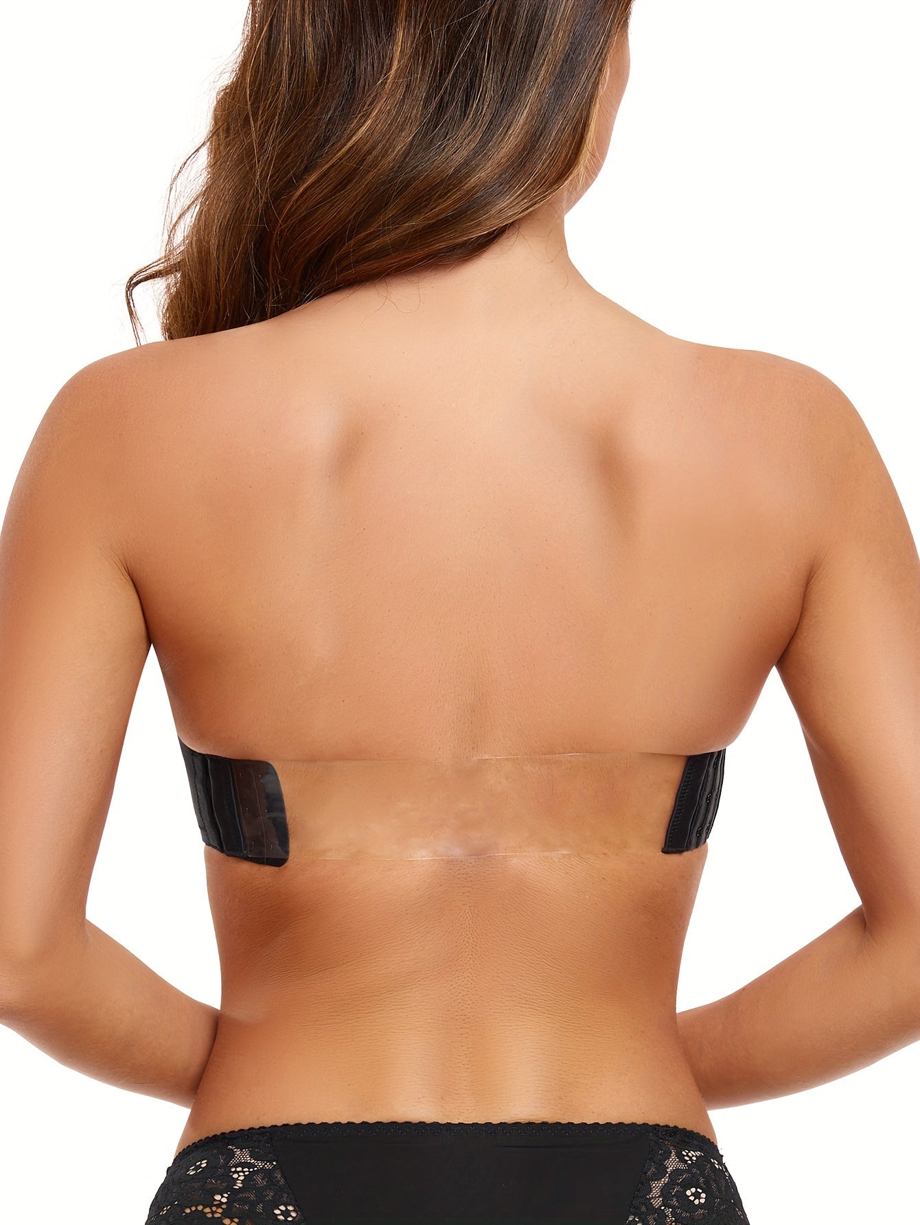 Sujetador de encaje con aros y tirantes transparentes para mujer, lencería cómoda