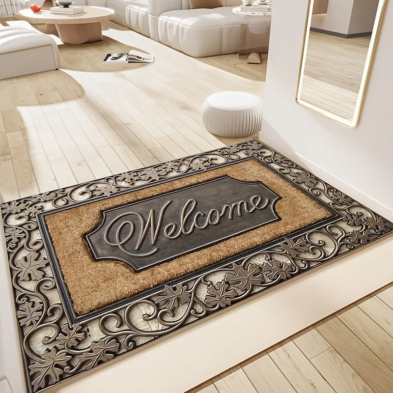 Welcome Home Doormat with Abstract Line Pattern, Durable, Various Sizes