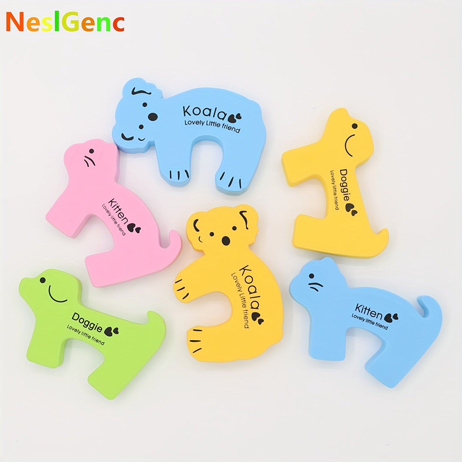 Soft Foam Door Stoppers and Safety Pads with Cartoon Designs for Child Protection
