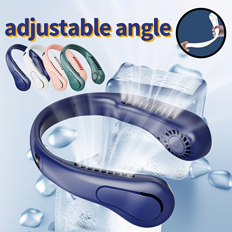Portable Neck Fan USB Rechargeable 5 Speeds High-Velocity Cooling Silent Operation Travel Camping Gift
