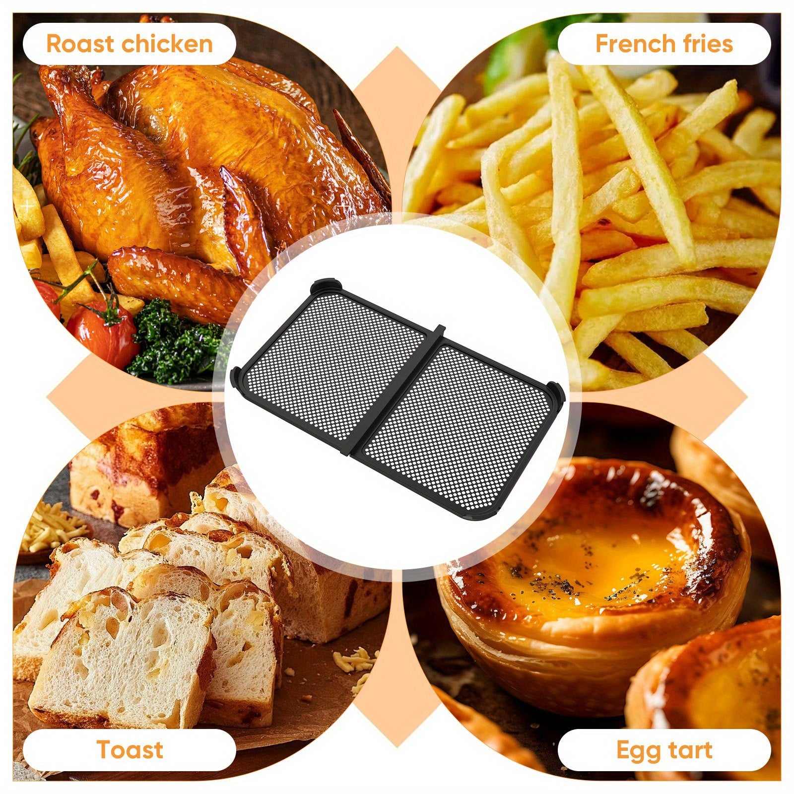 Silicone havo frayer uchun Splash Guard, Ninja AF500 uchun qayta ishlatiladigan yopishmaydigan