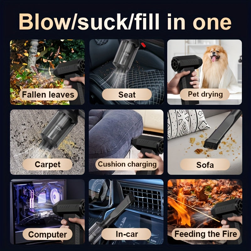 150000 RPM Cordless Handheld Vacuum Cleaner with Brushless Motor and LED Light