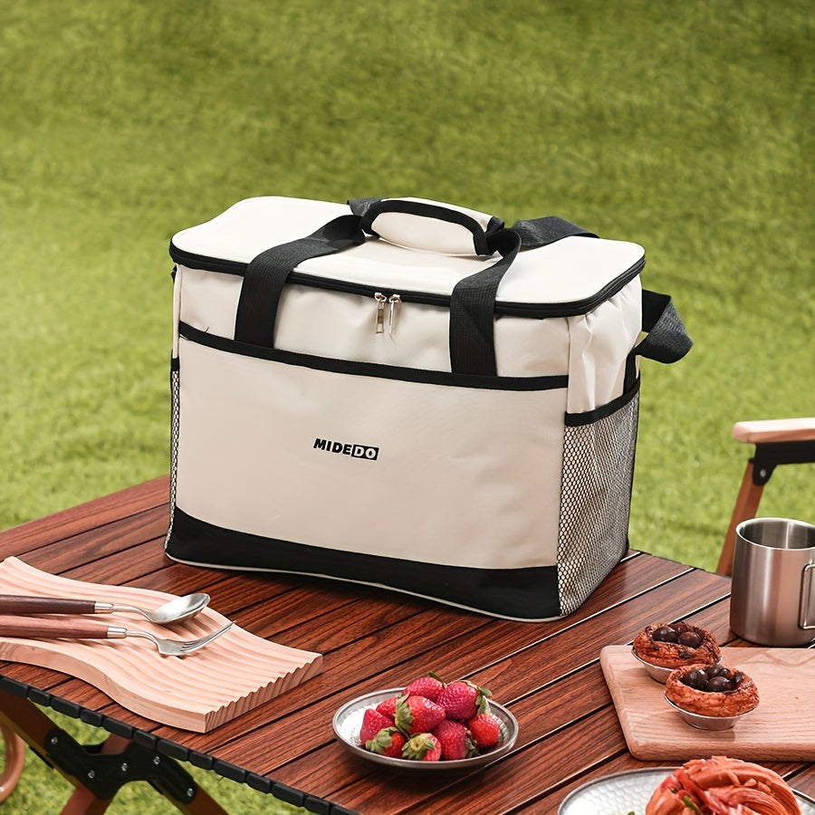 Gran bolsa térmica aislada para comida y bebidas, tote de PVC duradero