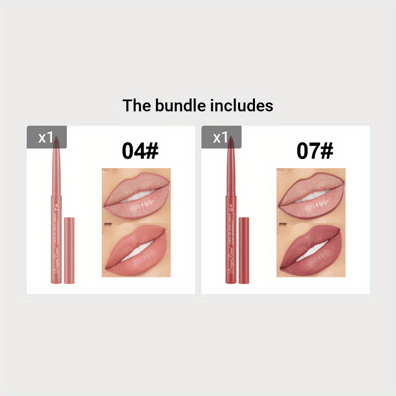 Ayollar uchun suv o'tkazmaydigan lab kontur to'plami, 12 ta rang, mat, tuzatish uchun lab qalamlari