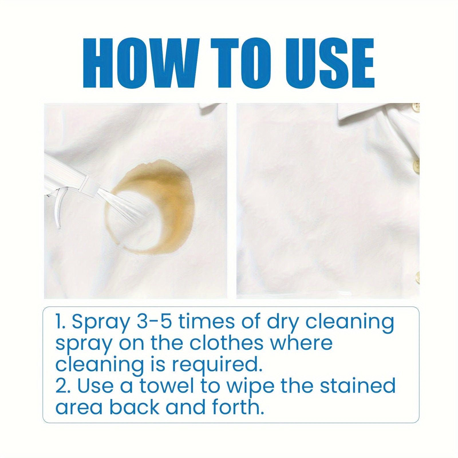 All-in-One Stain Remover Spray for Clothes No-Rinse Grease Dirt Cleaner