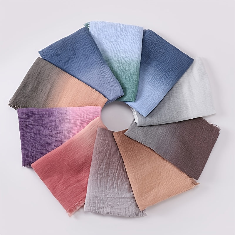 Women's Bohemian Gradient Hijab Scarf Polyester Stretchy Tie-Dye Multi-Color for Outdoor and Ramadan