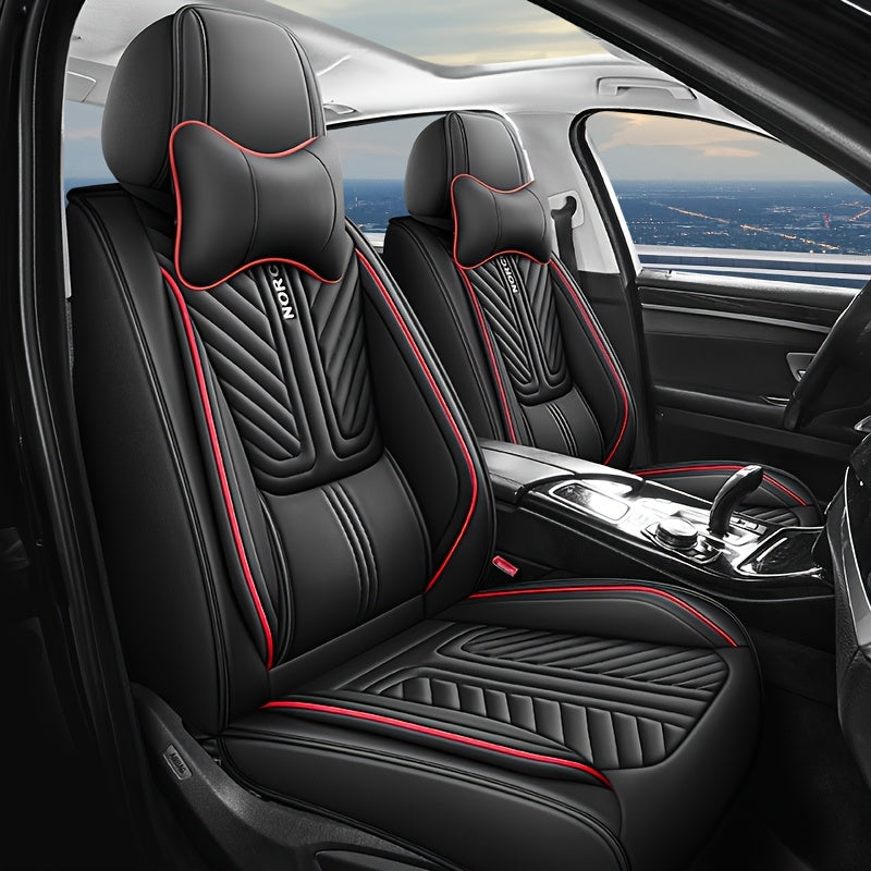 Universal PU Leather Car Seat Cover All-Season Full Coverage Interior Decoration