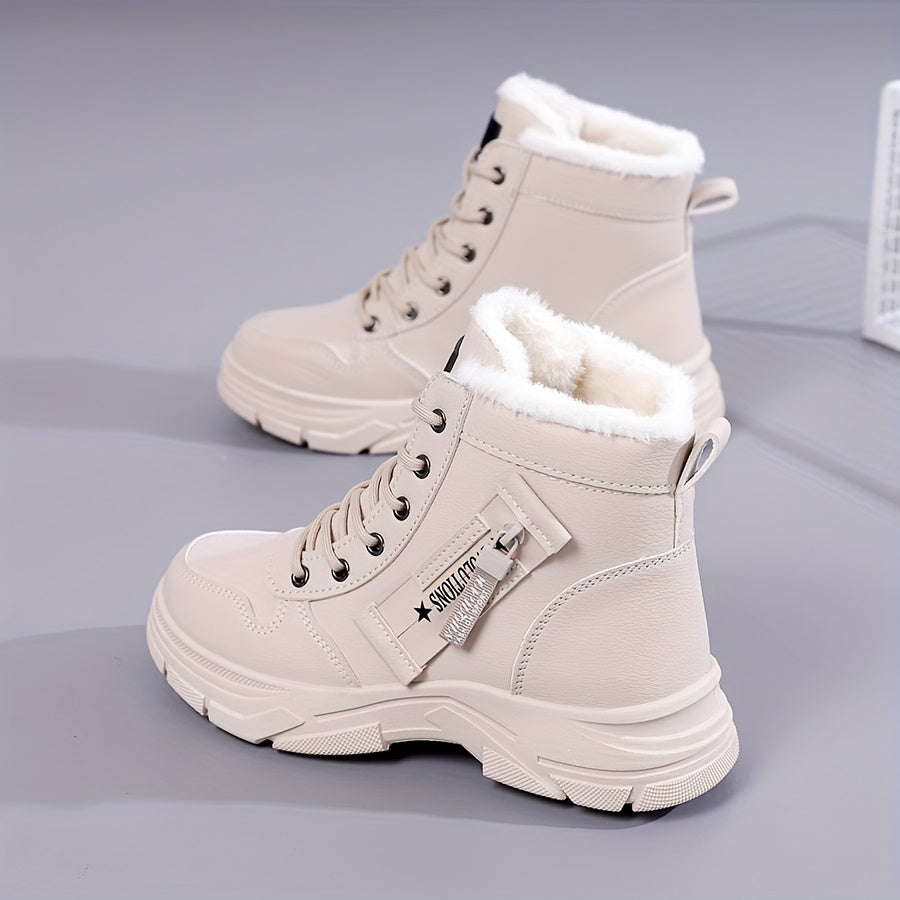 Women's Winter Insulated Military Snow Boots High-Top Ankle Support